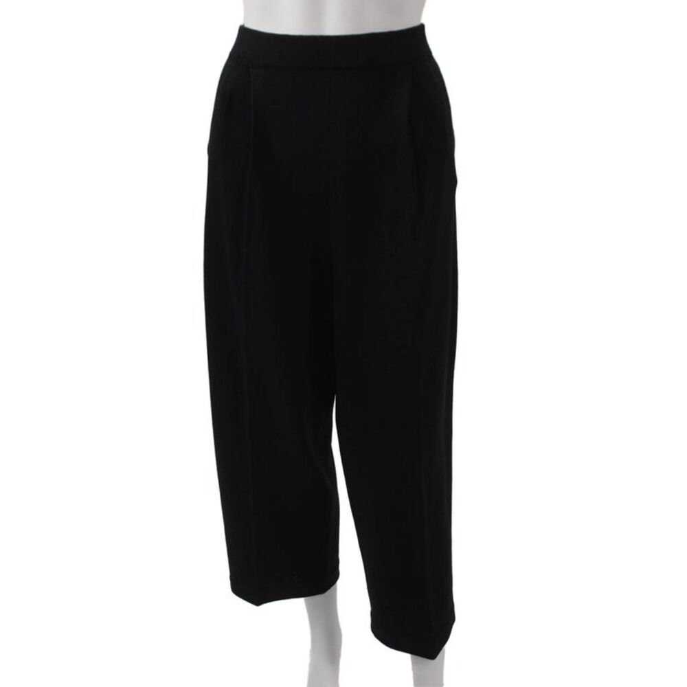 St. John Collection By Marie Gray Women Cropped Black Viscose Pants Size 12